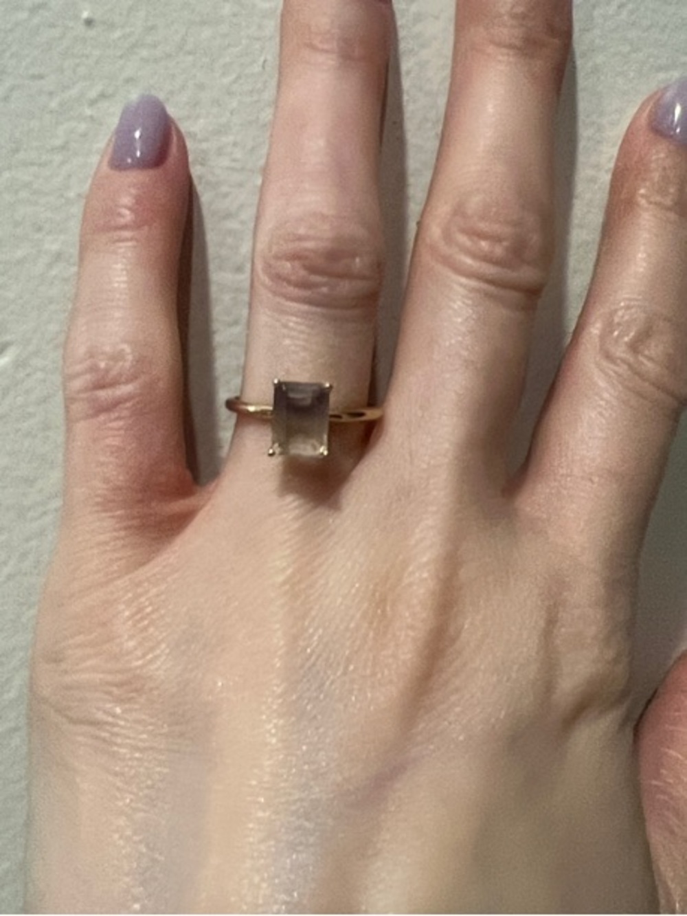 Minimalist Ametrine and 14k gold Emerald Cut Ring